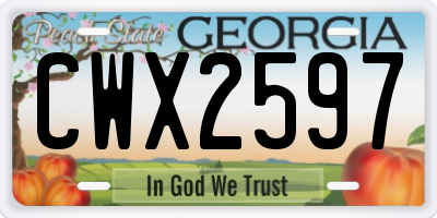 GA license plate CWX2597