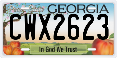 GA license plate CWX2623