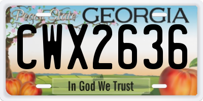 GA license plate CWX2636