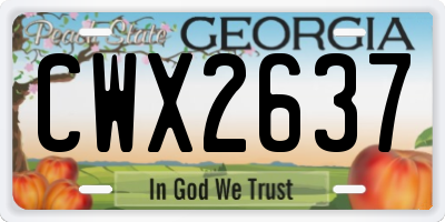 GA license plate CWX2637