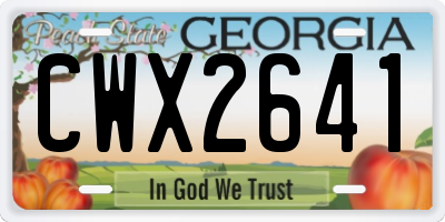 GA license plate CWX2641