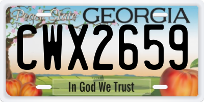 GA license plate CWX2659