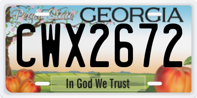 GA license plate CWX2672