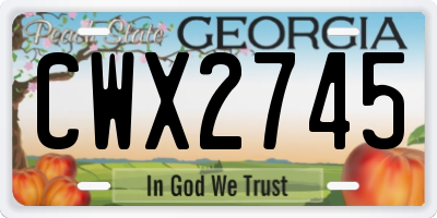 GA license plate CWX2745