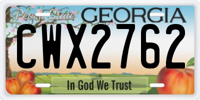 GA license plate CWX2762