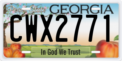 GA license plate CWX2771