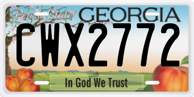 GA license plate CWX2772