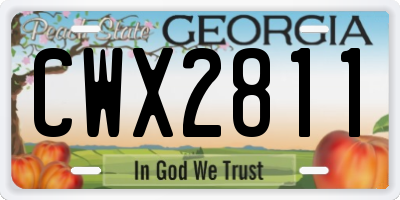 GA license plate CWX2811