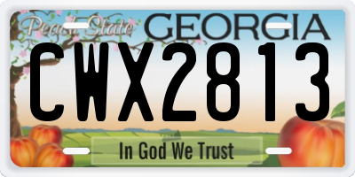 GA license plate CWX2813
