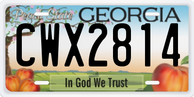 GA license plate CWX2814