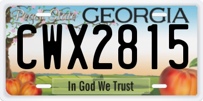 GA license plate CWX2815