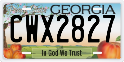 GA license plate CWX2827