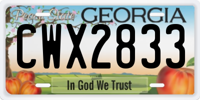 GA license plate CWX2833