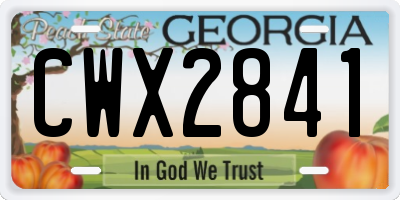 GA license plate CWX2841
