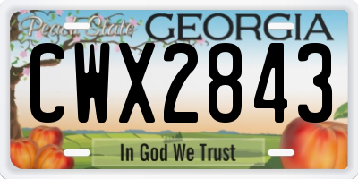 GA license plate CWX2843