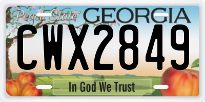 GA license plate CWX2849