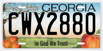 GA license plate CWX2880