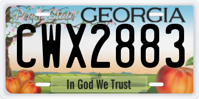 GA license plate CWX2883