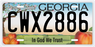 GA license plate CWX2886
