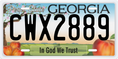 GA license plate CWX2889