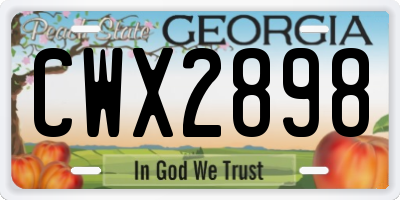 GA license plate CWX2898