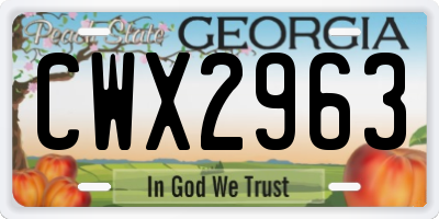GA license plate CWX2963