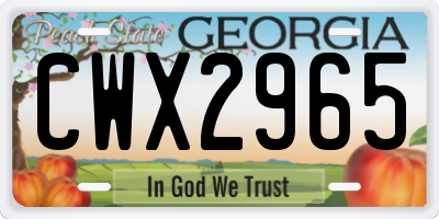 GA license plate CWX2965