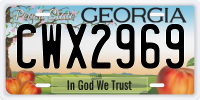 GA license plate CWX2969