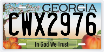 GA license plate CWX2976