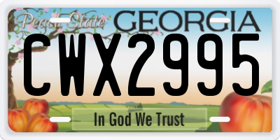 GA license plate CWX2995