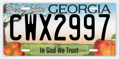GA license plate CWX2997
