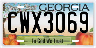 GA license plate CWX3069