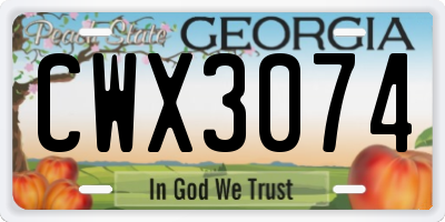 GA license plate CWX3074