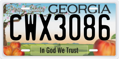 GA license plate CWX3086