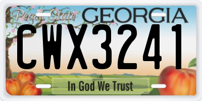 GA license plate CWX3241