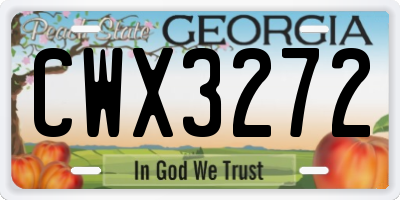 GA license plate CWX3272