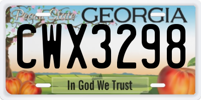 GA license plate CWX3298