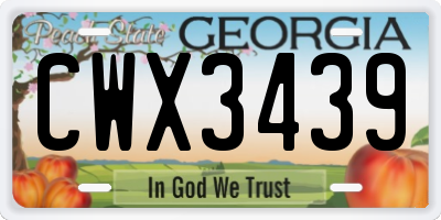 GA license plate CWX3439