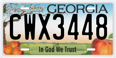GA license plate CWX3448