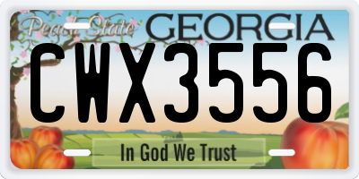 GA license plate CWX3556