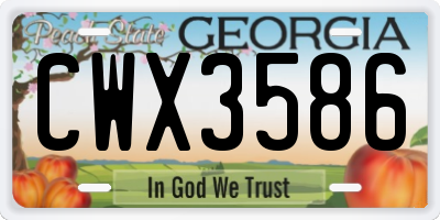 GA license plate CWX3586