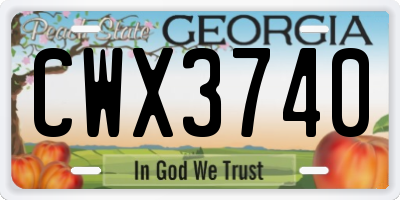 GA license plate CWX3740