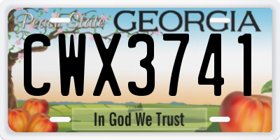 GA license plate CWX3741