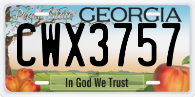 GA license plate CWX3757