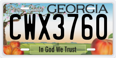 GA license plate CWX3760