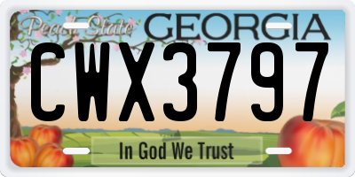 GA license plate CWX3797