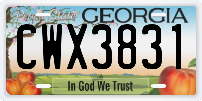 GA license plate CWX3831
