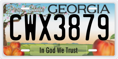 GA license plate CWX3879