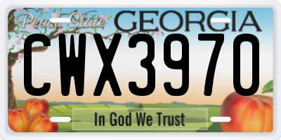 GA license plate CWX3970