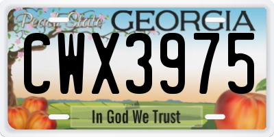GA license plate CWX3975